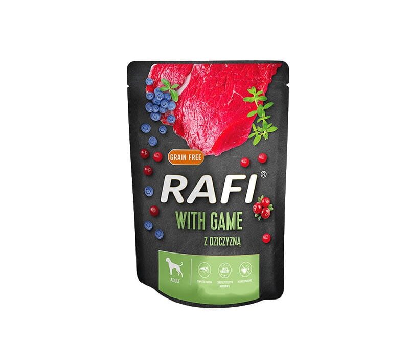 Rafi: karma mokra dla psa Z DZICZYZNĄ SASZETKA 300 G