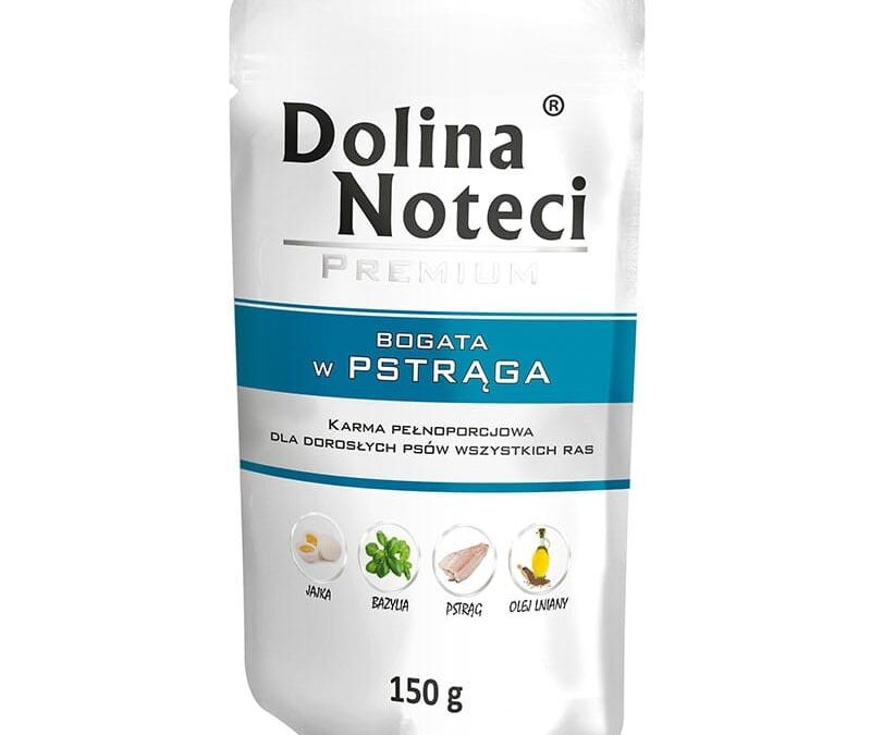 Dolina Noteci: karma mokra dla psa PREMIUM BOGATA W PSTRĄGA SASZETKA 150 G